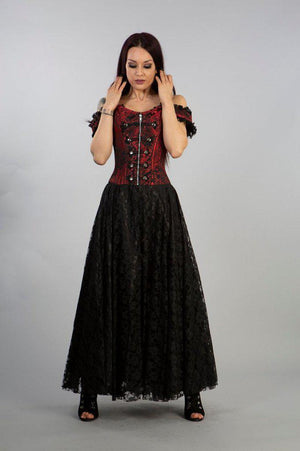 Paula Victorian Corset Dress In King brocade-Burleska-Dark Fashion Clothing