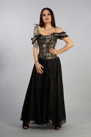Paula Victorian Corset Dress In King brocade-Burleska-Dark Fashion Clothing