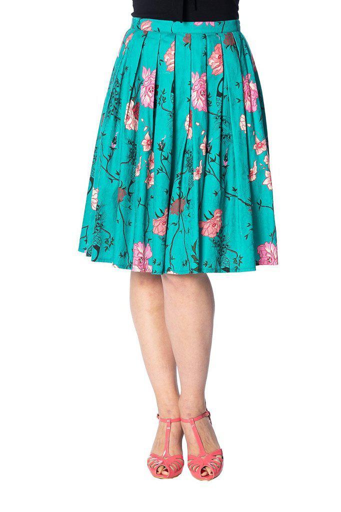 Peacock Baroque Skirt-Banned-Dark Fashion Clothing