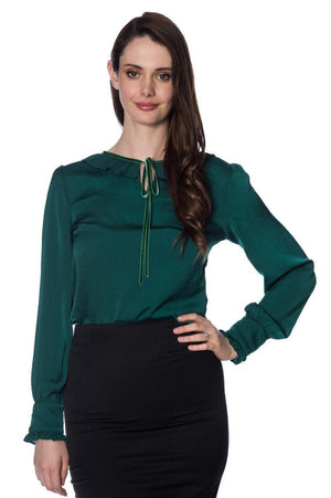 Perfect Pleat Collar Top-Banned-Dark Fashion Clothing