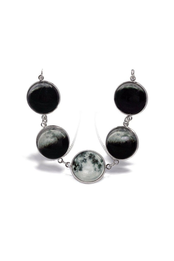 Phasing Moon Lunar Pendant and Necklace - Rowan-Dr Faust-Dark Fashion Clothing