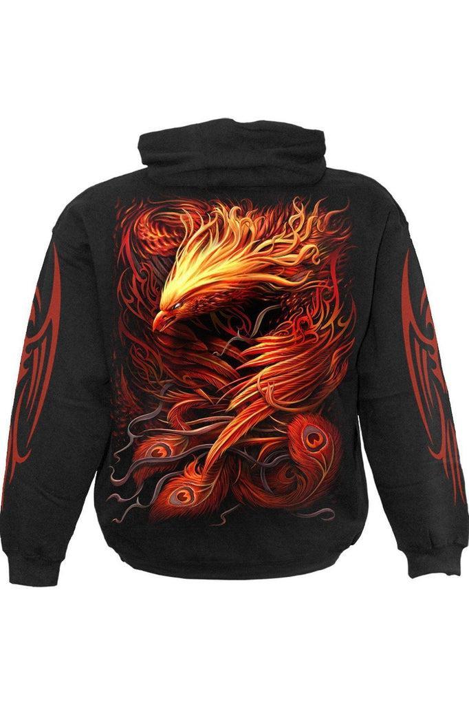 Phoenix Arisen - Hoody Black-Spiral-Dark Fashion Clothing