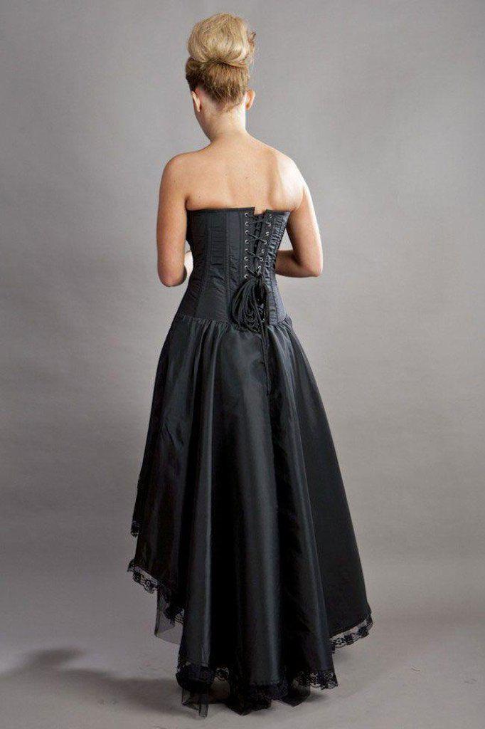 Phoenix Maxi Prom Dress In Black Taffeta-Burleska-Dark Fashion Clothing