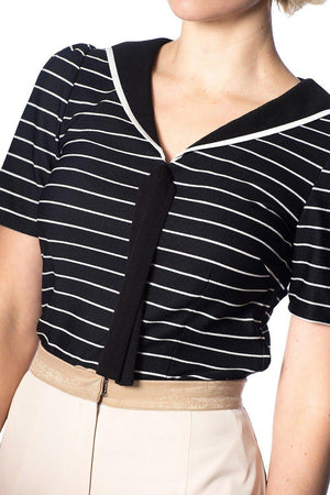 Pier Stripe Jersey Top-Banned-Dark Fashion Clothing