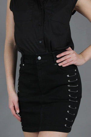 Pins and Needles Skirt-Jawbreaker-Dark Fashion Clothing