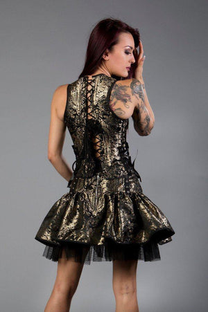 Pirate Mini Skirt In King & Black Mesh Underlay-Burleska-Dark Fashion Clothing