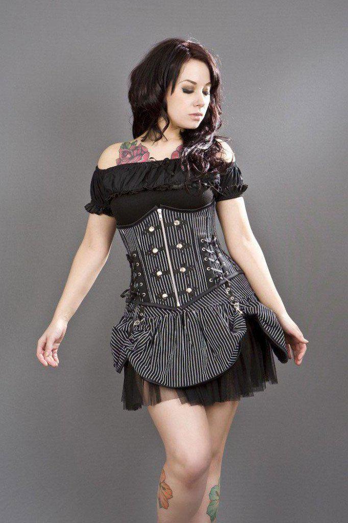 Pirate Striped Mini Skirt-Burleska-Dark Fashion Clothing