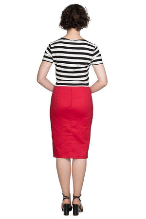 Plain Pencil Skirt-Banned-Dark Fashion Clothing