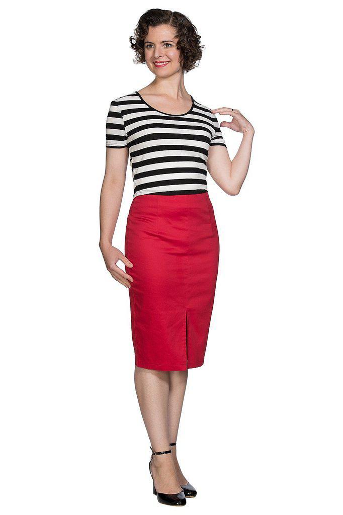 Plain Pencil Skirt-Banned-Dark Fashion Clothing