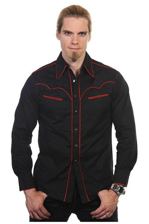 Plain Trim Shirt-Banned-Dark Fashion Clothing