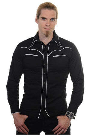 Plain Trim Shirt-Banned-Dark Fashion Clothing