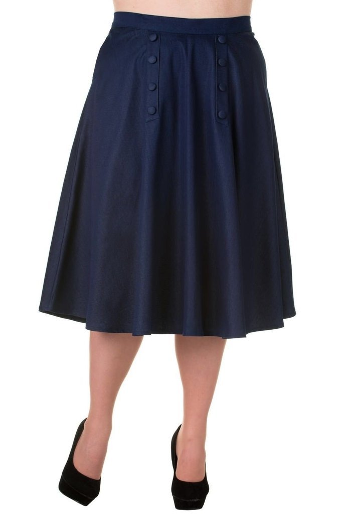 Plus Size Blueberry Hill Skirt-Banned-Dark Fashion Clothing