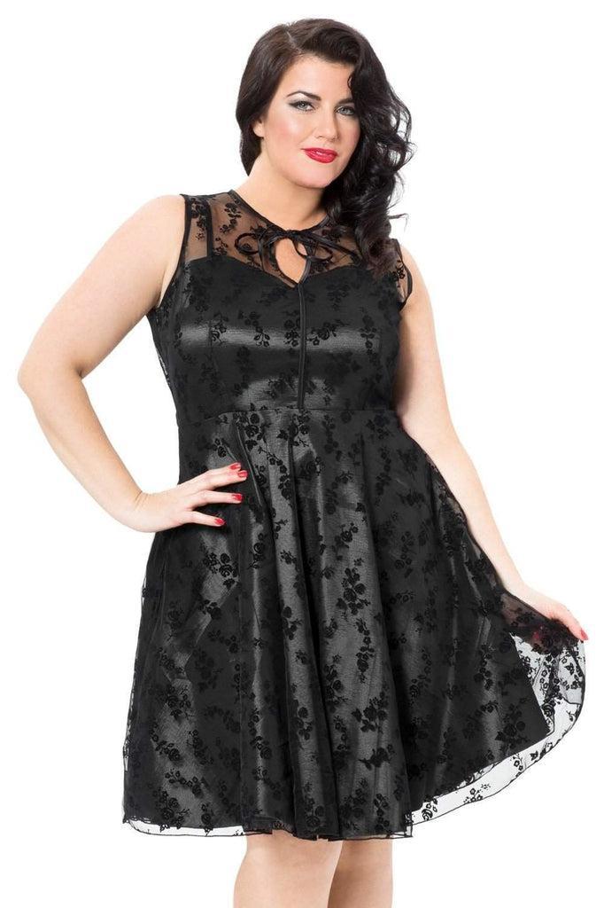Plus Size Penny Rockabilly Dress-Voodoo Vixen-Dark Fashion Clothing