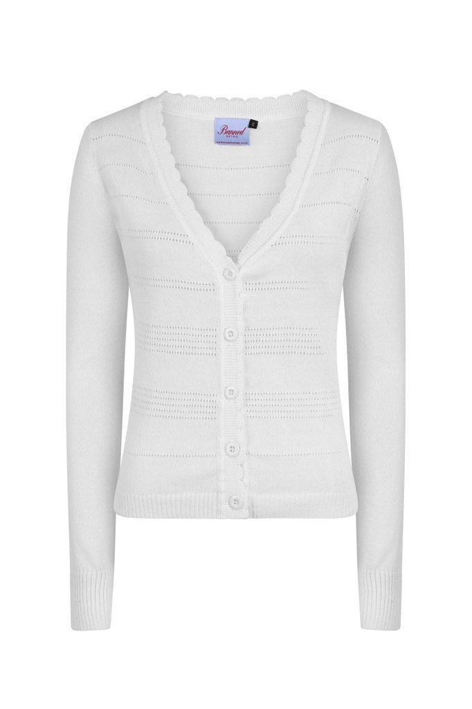 Pointelle Cardigan-Banned-Dark Fashion Clothing