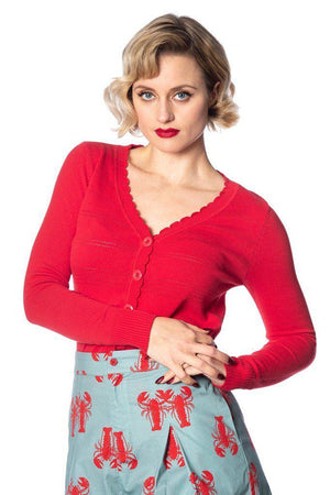 Pointelle Cardigan-Banned-Dark Fashion Clothing