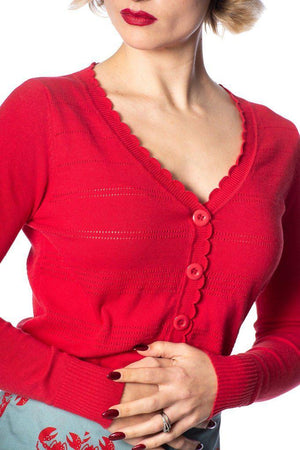 Pointelle Cardigan-Banned-Dark Fashion Clothing