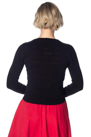Pointelle Cardigan-Banned-Dark Fashion Clothing