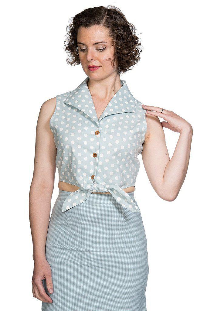 Polka Blouse-Banned-Dark Fashion Clothing