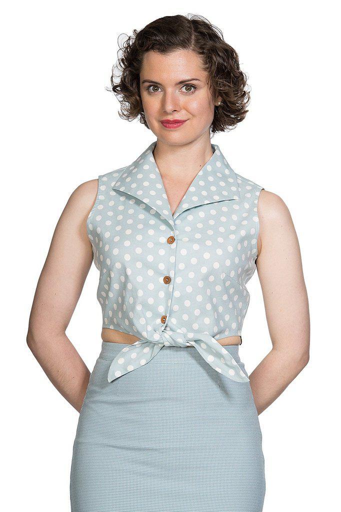 Polka Blouse-Banned-Dark Fashion Clothing