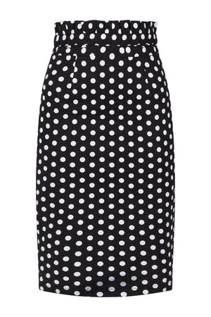 Polka Frill Pencil Skirt-Banned-Dark Fashion Clothing