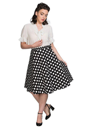 Polka Mix Wrap Skirt-Banned-Dark Fashion Clothing