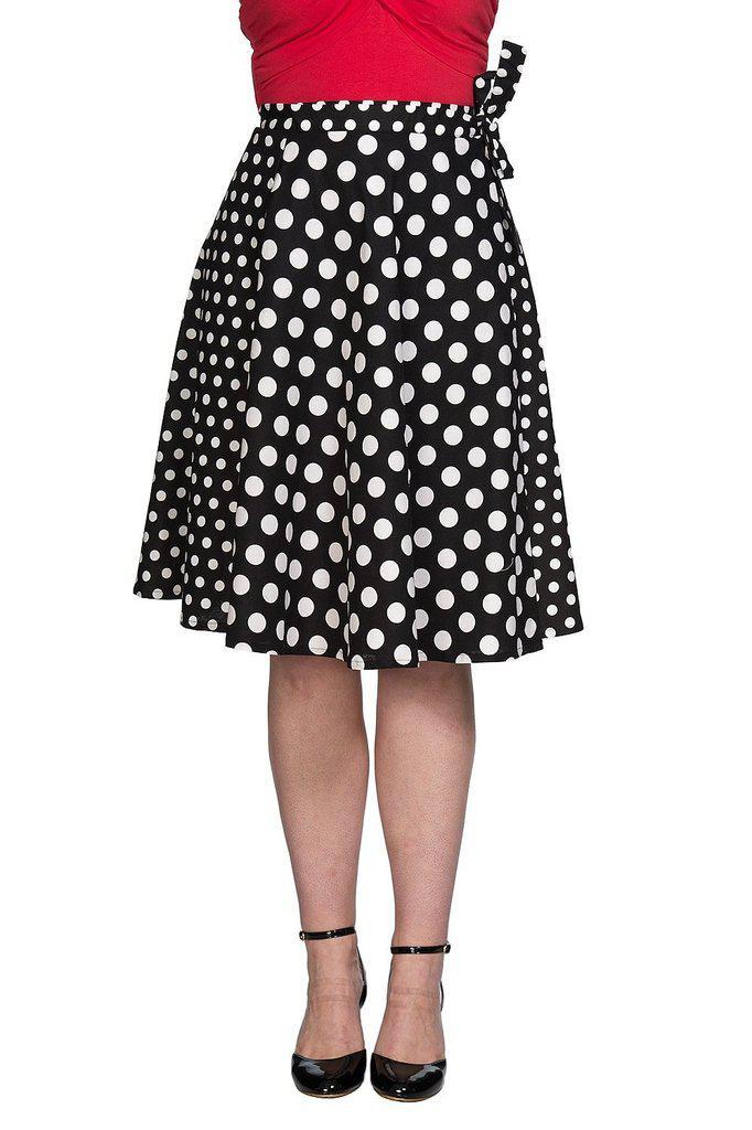 Polka Mix Wrap Skirt-Banned-Dark Fashion Clothing