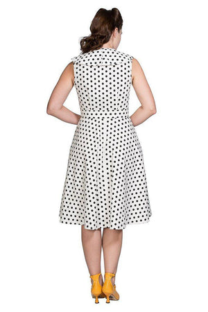 Polka Wrap Fit N Flare Dress-Banned-Dark Fashion Clothing