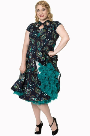 Proud Peacock Cut Out Plus Size Dress-Banned-Dark Fashion Clothing