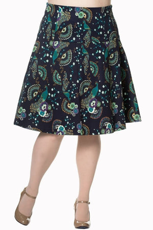 Proud Peacock Plus Size Skirt-Banned-Dark Fashion Clothing