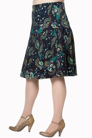 Proud Peacock Plus Size Skirt-Banned-Dark Fashion Clothing