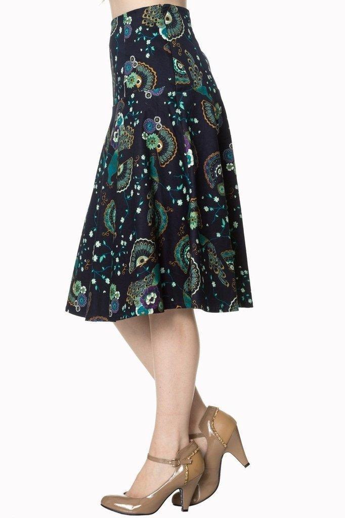Proud Peacock Skirt-Banned-Dark Fashion Clothing