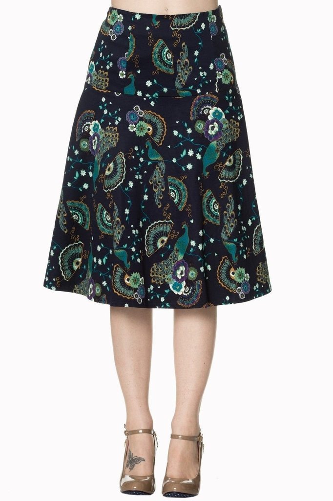 Proud Peacock Skirt-Banned-Dark Fashion Clothing