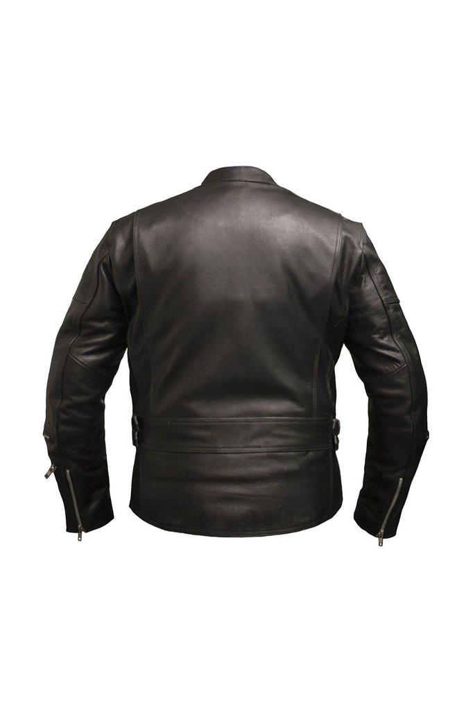 Radical Men’s Black Leather Motorcycle Jacket-Skintan Leather-Dark Fashion Clothing