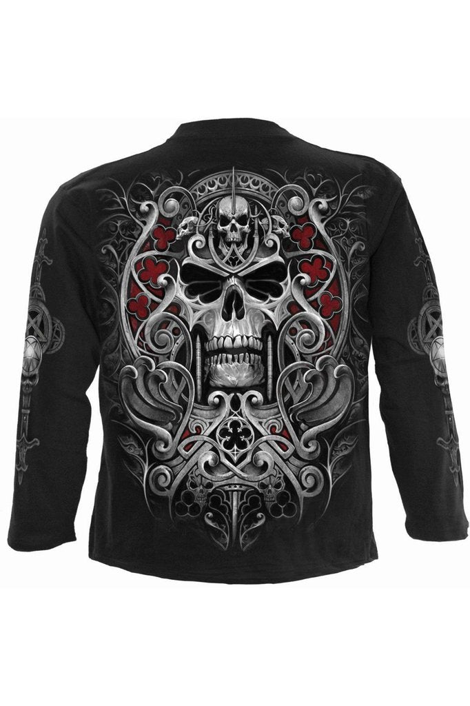 Reaper's Door - Longsleeve T-Shirt Black-Spiral-Dark Fashion Clothing
