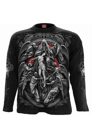 Reaper's Door - Longsleeve T-Shirt Black-Spiral-Dark Fashion Clothing