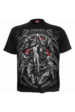 Reaper's Door - T-Shirt Black-Spiral-Dark Fashion Clothing