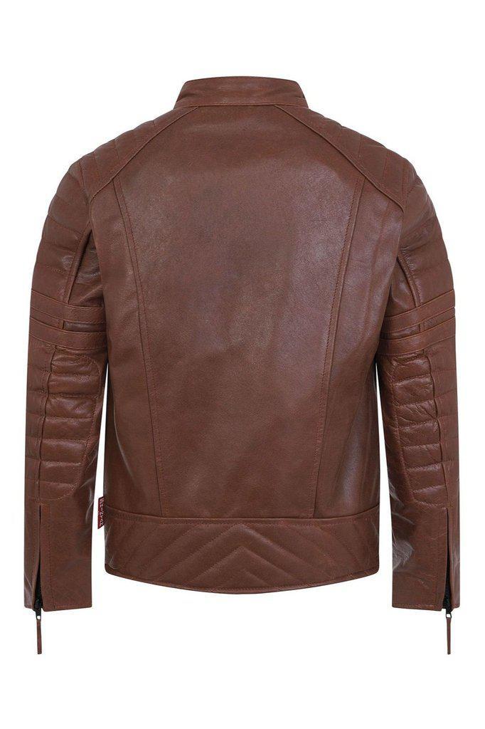 Recon Children’s Black or Tan Leather Biker Jacket-Skintan Leather-Dark Fashion Clothing