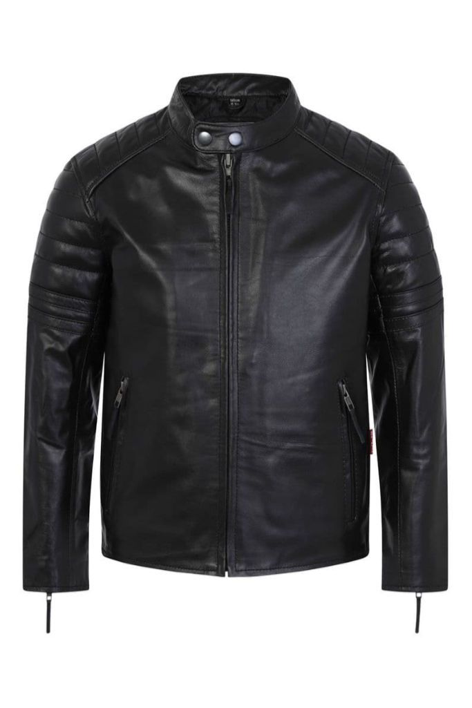 Recon Children’s Black or Tan Leather Biker Jacket - Dark Fashion Clothing