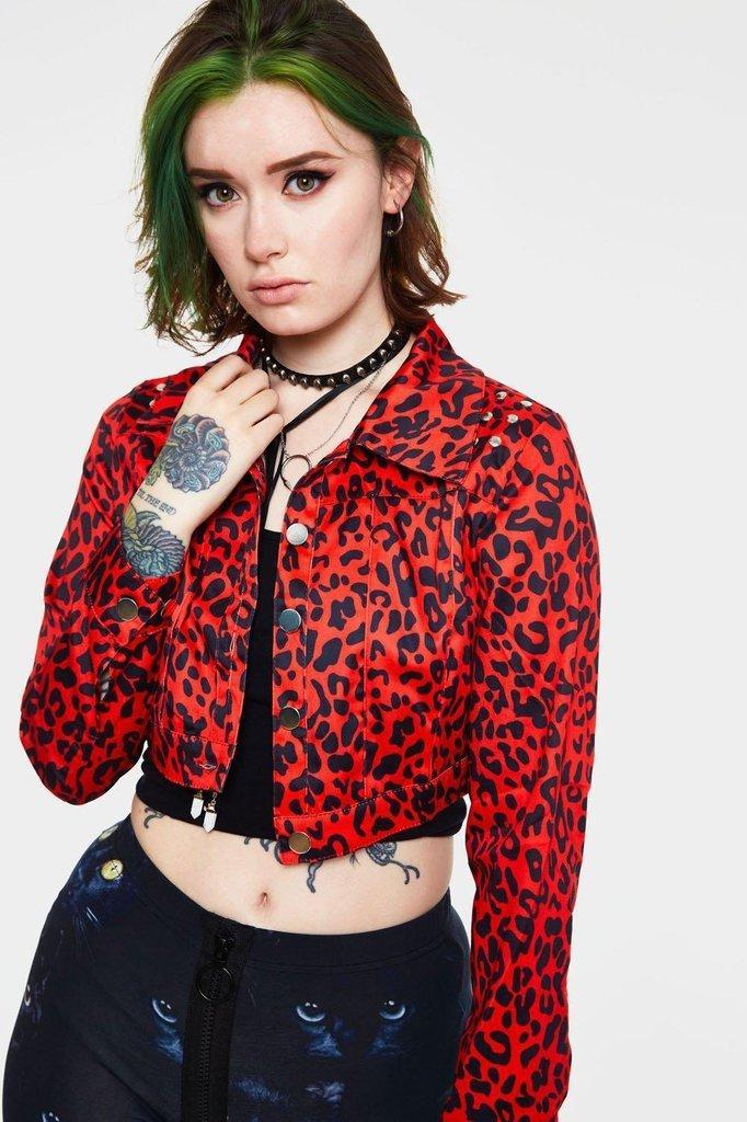 Red Leopard Print Jacket-Jawbreaker-Dark Fashion Clothing