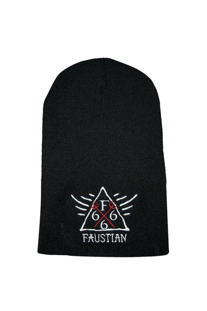 Red Pitchforks 666 Black Beanie - Lucky-Dr Faust-Dark Fashion Clothing