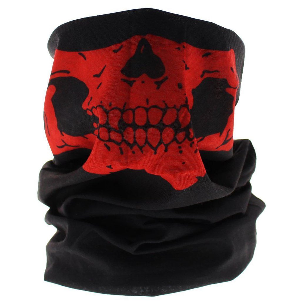 Red Skull Outlaw Jaw Face Mask Covering - Jason-Dr Faust-Dark Fashion Clothing