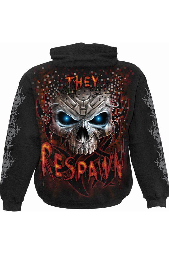 Respawn - Hoody Black-Spiral-Dark Fashion Clothing