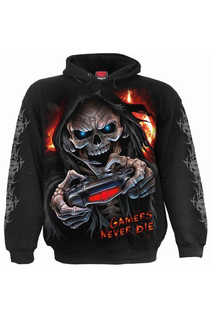 Respawn - Hoody Black-Spiral-Dark Fashion Clothing