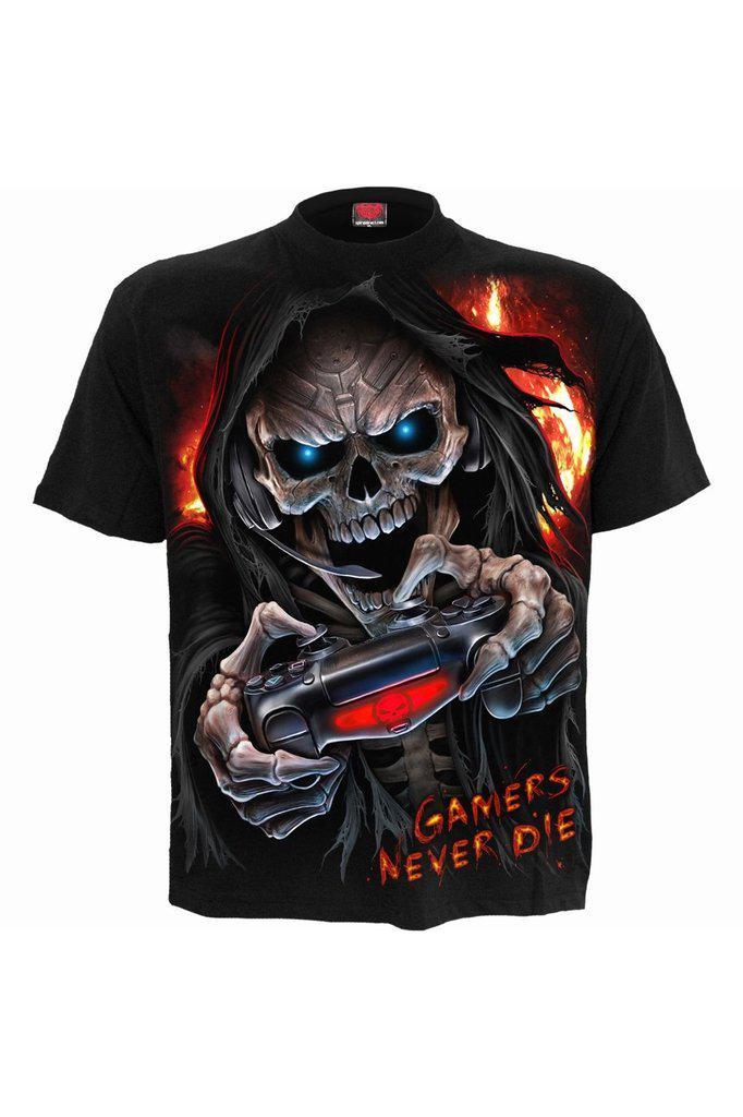 Respawn - T-Shirt Black-Spiral-Dark Fashion Clothing