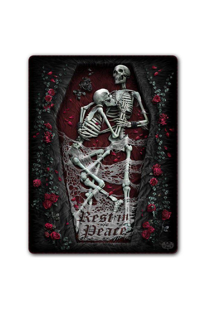 Rest In Peace - Fleece Blanket With Double Sided Print-Spiral-Dark Fashion Clothing