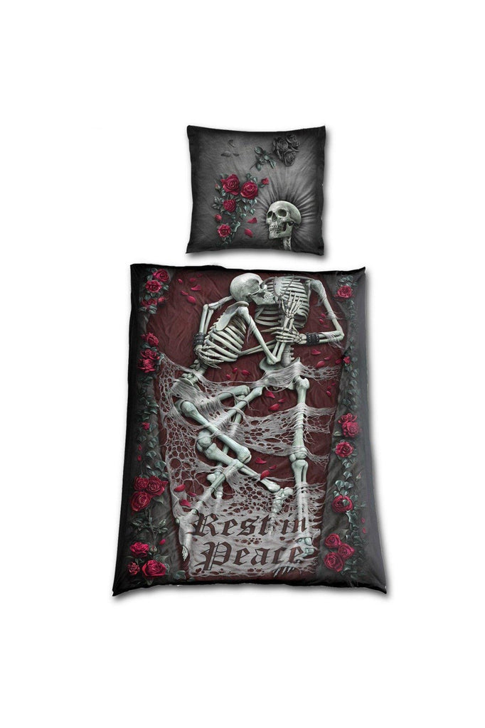 Rest In Peace - Single One Print Bedlinen + Eu Pillow-Spiral-Dark Fashion Clothing