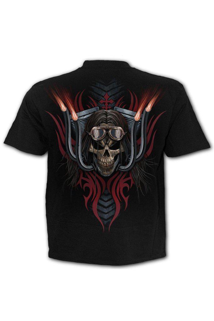 Ride Free - T-Shirt Black-Spiral-Dark Fashion Clothing