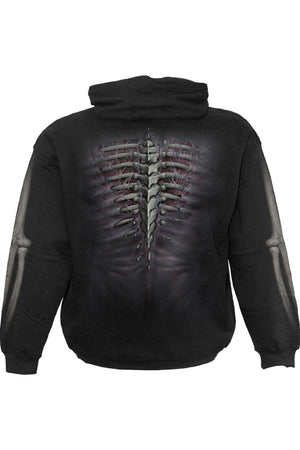 Ripped - Side Pocket Hoody Black-Spiral-Dark Fashion Clothing