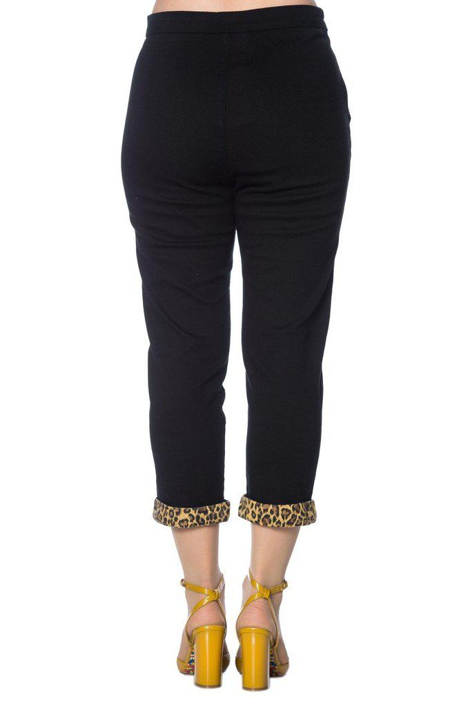 Rock N Roll Leopard Denim Capri Pants-Banned-Dark Fashion Clothing