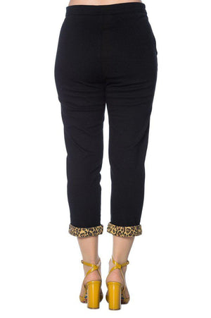Rock N Roll Leopard Denim Capri Pants-Banned-Dark Fashion Clothing